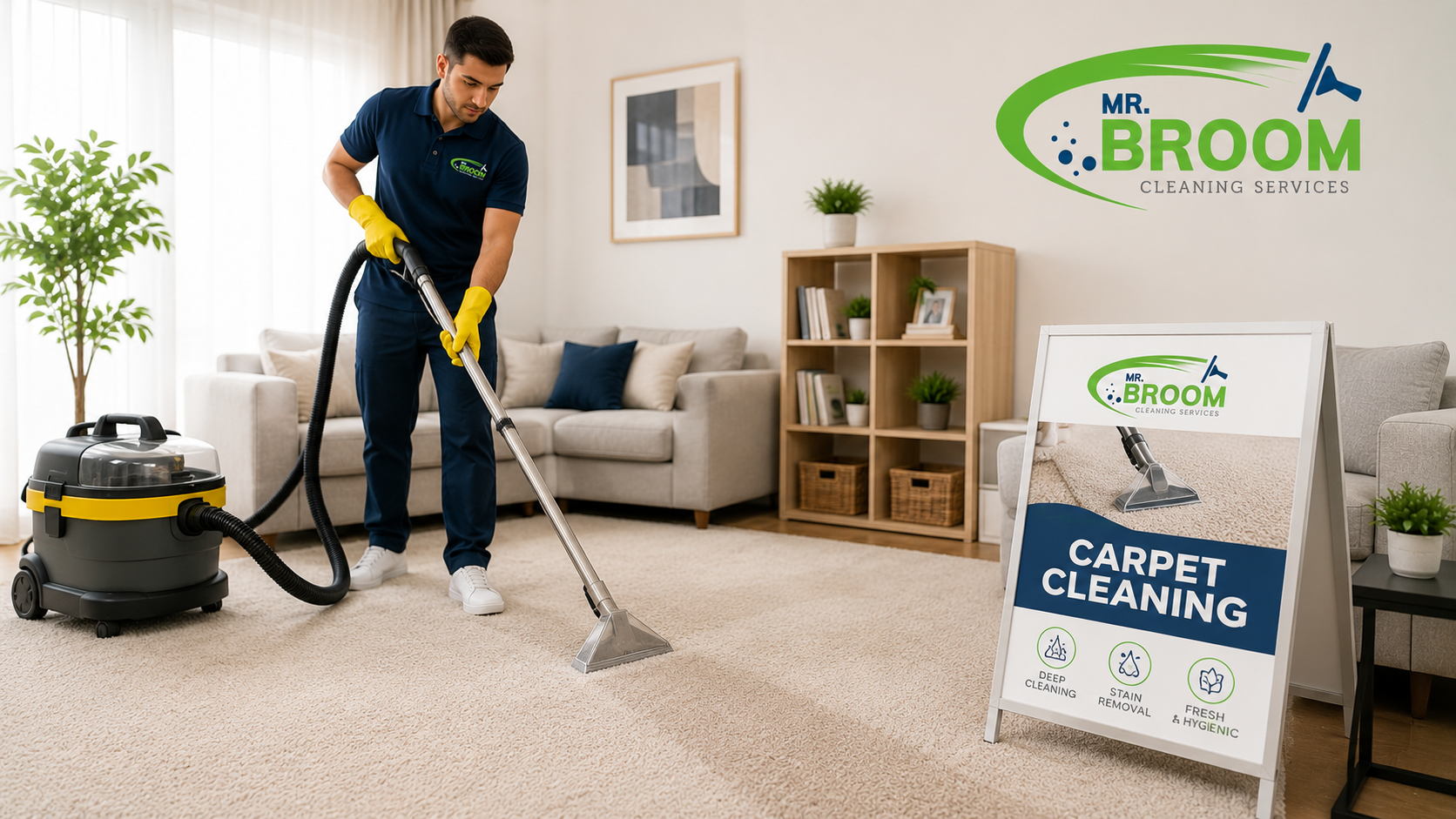 Professional carpet cleaning service in London by Mr.Broom Cleaners